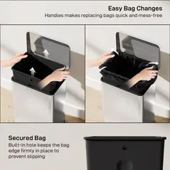 HOMCOM 20L Kitchen Bin with Soft-Close Lid and Stay-Open Function, Stainless Steel Pedal Bin with Removable Inner Bucket for Kitchen, Office, Home, Silver Tone - 7