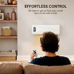 HOMCOM 2000W Ceramic Electric Heater with Fan, Adjustable Thermostat, Wall Mounted - White - 8