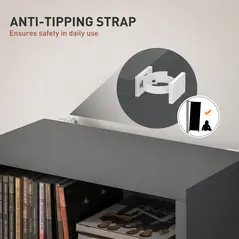 HOMCOM 260 Narrow CD Storage Unit - Grey - 6