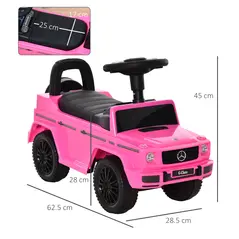 HOMCOM 3 in 1 Kids Ride On Car G350 Licensed Foot To Floor Slider Toddler Push Along NO POWER Pink 12-36 months - 3