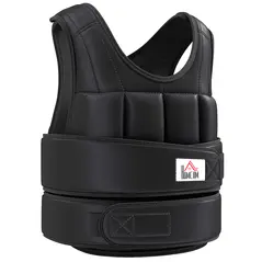 HOMCOM 20KG Adjustable Weight Vest, Black - 1