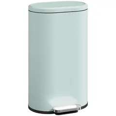 HOMCOM 30 L Modern Curved Kitchen Bin - Green - 1