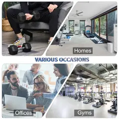 HOMCOM 2x10kg Hex Dumbbells Set Rubber Dumbbells Weight Lifting Equipment Fitness Home Gym - 6