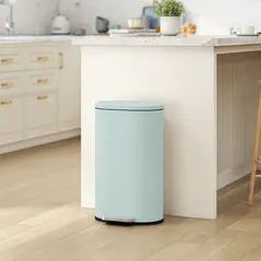 HOMCOM 30 L Modern Curved Kitchen Bin - Green - 8