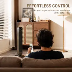 HOMCOM 2000W Ceramic Electric Heater with Fan, Timer, Oscillation - Black - 8