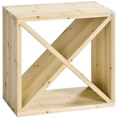 HOMCOM 24 Bottles Wine Rack, Solid Wood Wine Holder Stand, Natural Wood Finish - 1