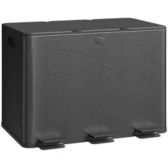 HOMCOM 3 x 20L Pedal Bin, Steel Triple Kitchen Bin with Soft Close Lid, Removable Inner Buckets, Fingerprint-Proof, Black - 1