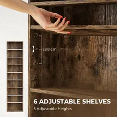 HOMCOM 260 Narrow CD Storage Unit - Rustic Brown - 5