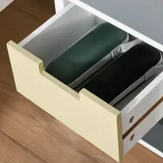 HOMCOM 3 Drawer Storage Tower, Dresser Chest with Wood Top, Organiser Unit for Closets Bedroom Nursery Room Hallway - 7