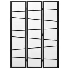 HOMCOM 3 Panel Room Divider, Wooden Folding Privacy Screen, Freestanding Wall Partition Separator for Bedroom, White - 1