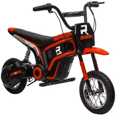 HOMCOM 24V Electric Motorbike 18km/h with Twist Grip Throttle, Enhanced Power and Extended Range - Red - 1