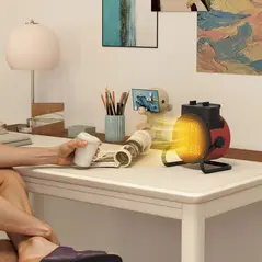 HOMCOM 2000W Portable Ceramic Electric Heater with Fan - Red - 9