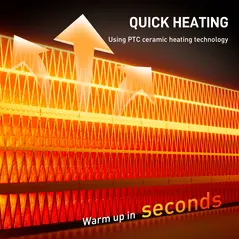 HOMCOM 2000W Ceramic Electric Heater with Fan, Timer, Oscillation - Black - 4