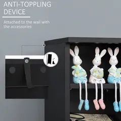 HOMCOM 204 CD Media Display Shelf Unit Set of 2 Blu-Ray Tower Rack w/ Adjustable Shelves Bookcase Storage Organiser, Black - 7