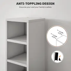 HOMCOM 204 CD Tall Narrow Media Storage Tower - White - 6