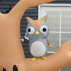 HOMCOM 240cm Large Halloween Scary Lighting Inflatable Tree Ghost 3 Pumpkins Owl 4 LED Indoor Outdoor Holiday Decoration - 9