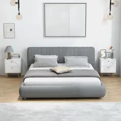 HOMCOM 2-Drawer Bedside Table Set of 2 - White - 7