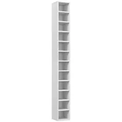 HOMCOM 204 CD Tall Narrow Media Storage Tower - White - 1