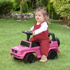 HOMCOM 3 in 1 Kids Ride On Car G350 Licensed Foot To Floor Slider Toddler Push Along NO POWER Pink 12-36 months - 2
