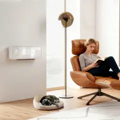 HOMCOM 2000W Ceramic Electric Heater with Fan, Adjustable Thermostat, Wall Mounted - White - 2