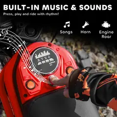 HOMCOM 24V Electric Motorbike 18km/h with Twist Grip Throttle, Enhanced Power and Extended Range - Red - 8