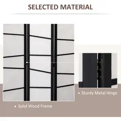 HOMCOM 3 Panel Room Divider, Wooden Folding Privacy Screen, Freestanding Wall Partition Separator for Bedroom, White - 5