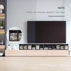 HOMCOM 204 CD Media Display Shelf Unit Set of 2 Blu-Ray Tower Rack w/ Adjustable Shelves Bookcase Storage Organiser, Black - 8