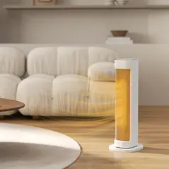 HOMCOM 2000W Ceramic Electric Heater with 3 Heat Settings, Timer - White - 9