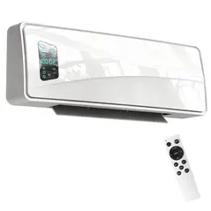 HOMCOM 2000W Ceramic Electric Heater with Fan, Adjustable Thermostat, Wall Mounted - White - 1