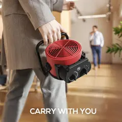 HOMCOM 2000W Portable Ceramic Electric Heater with Fan - Red - 8