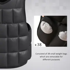 HOMCOM 20KG Adjustable Weight Vest, Black - 4