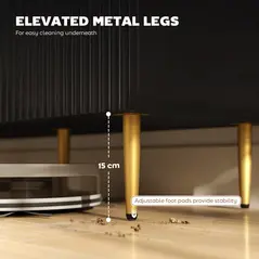 HOMCOM 2-Door Sideboard with 3 Drawers and Adjustable Shelves - Black - 7