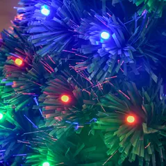 HOMCOM 3 Feet Prelit Artificial Christmas Tree with Multi-Coloured Fiber Optic LED Light, Holiday Home Xmas Decoration, Green - 9