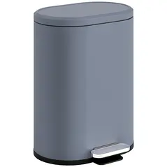 HOMCOM 30 L Modern Curved Kitchen Bin - Grey - 1