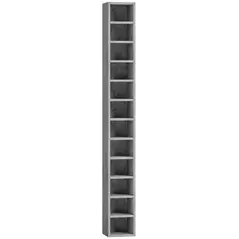 HOMCOM 204 CD Tall Narrow Media Storage Tower - Cement Grey - 1
