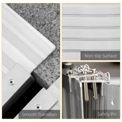 HOMCOM 2ft Folding Aluminum Wheelchair Ramp Scooter Portable Mobility Assist Suitcase Access Aid Disabled - 5