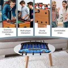 HOMCOM 29 Inch Mini Tabletop Football Foosball Gaming Table  Play Fun Game 74.5L x 36.1W x 12H CM - 5