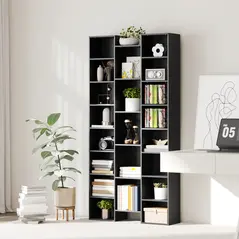 HOMCOM 21-Compartment Bookshelf - Black - 7