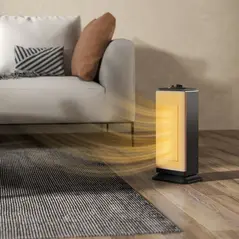 HOMCOM 2000W Ceramic Electric Heater with Fan, Oscillation - Black - 9