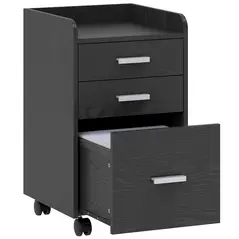 HOMCOM 3 Drawer Filing Cabinet, Rolling File Cabinet with Edged Top for Letter, A4 Size, Hanging File Folders, Black - 1