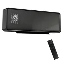 HOMCOM 2000W Ceramic Electric Heater with Fan, Adjustable Thermostat, Wall Mounted - Black - 1