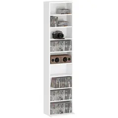 HOMCOM 260 Narrow CD Storage Unit - White - 1