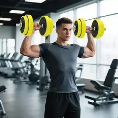 HOMCOM 20KGS 2-In-1 Dumbbell & Barbell Adjustable Set Strength Muscle Exercise Fitness Plate Bar Clamp Rod Home Gym Sports Area, Yellow - 2