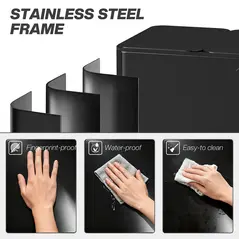 HOMCOM 3 x 20L Pedal Bin, Steel Triple Kitchen Bin with Soft Close Lid, Removable Inner Buckets, Fingerprint-Proof, Black - 8