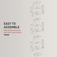 HOMCOM 260 Narrow CD Storage Unit - Grey - 7