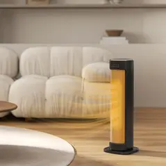 HOMCOM 2000W Ceramic Electric Heater with 3 Heat Settings, Timer - Black - 9