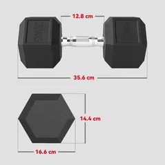HOMCOM 2x20KG Rubber Hex Dumbbell Portable Hand Weights Dumbbell Home Gym - 3