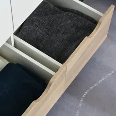 HOMCOM 2-Door Clothes Wardrobe w/ Rail Shelf 2 Drawers Wood Feet Elegant Home Storage Organisation Furniture Dresses Coats Blankets Shoes White - 8