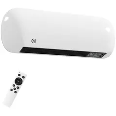 HOMCOM 2000W Ceramic Electric Heater with Fan, Adjustable Thermostat, Wall Mounted - White - 1