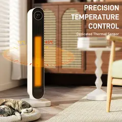 HOMCOM 2000W Ceramic Electric Heater with Fan, Timer, Oscillation - White - 7